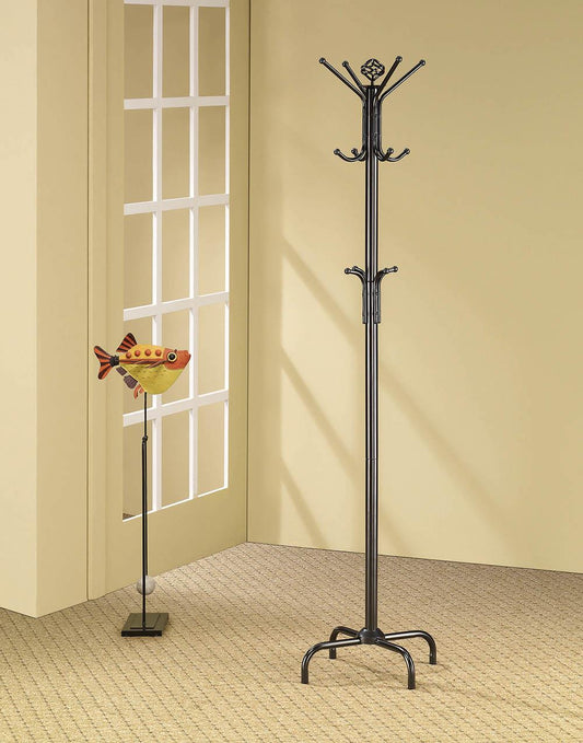 Collier - Collier 12-hook Coat Rack Black
