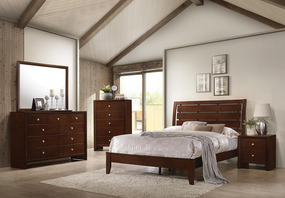 Serenity - Serenity Eastern King Panel Bed Rich Merlot