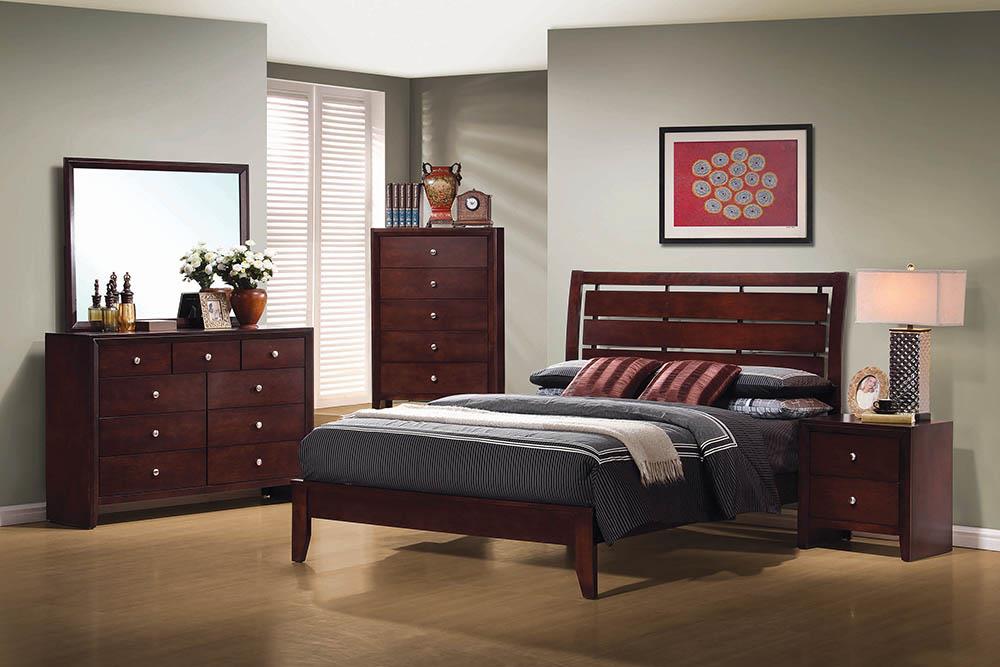 Serenity - Serenity Eastern King Panel Bed Rich Merlot