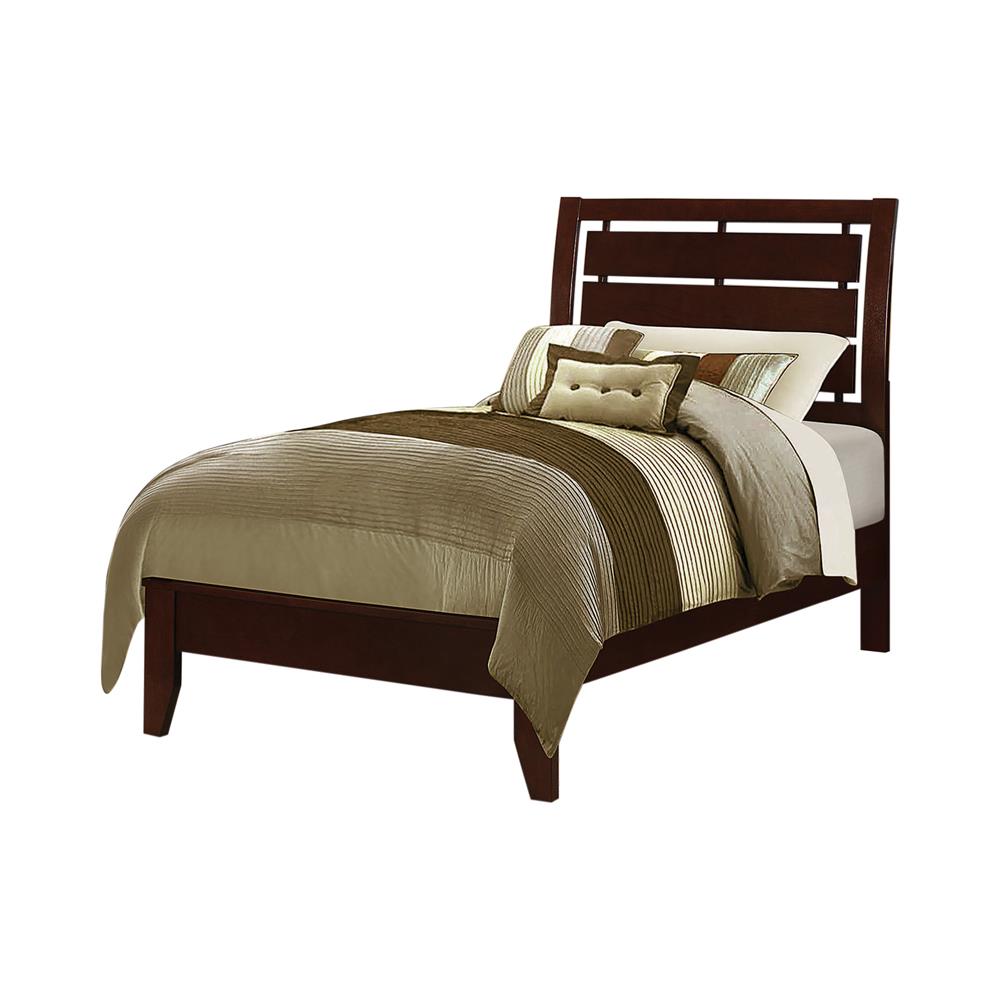 Serenity - Serenity Twin Panel Bed with Cut-out Headboard Rich Merlot