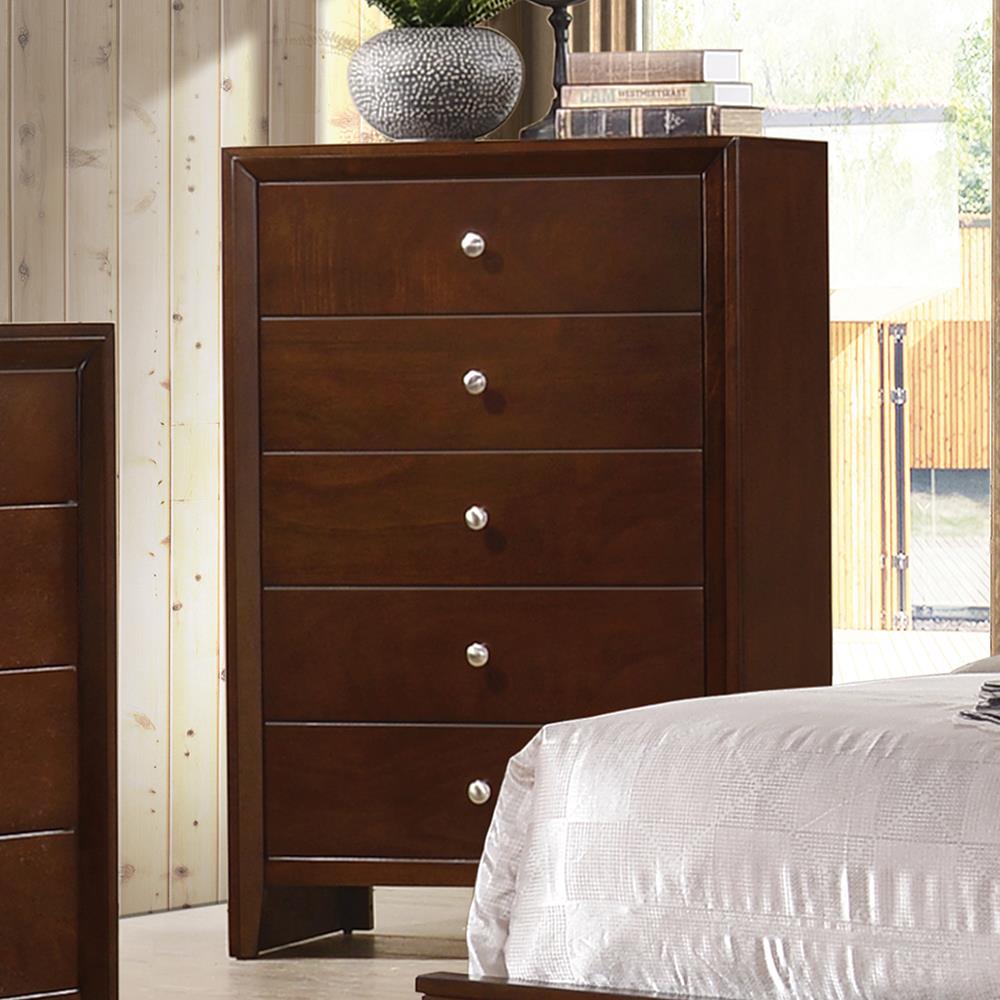 Serenity - Serenity Rectangular 5-drawer Chest Rich Merlot