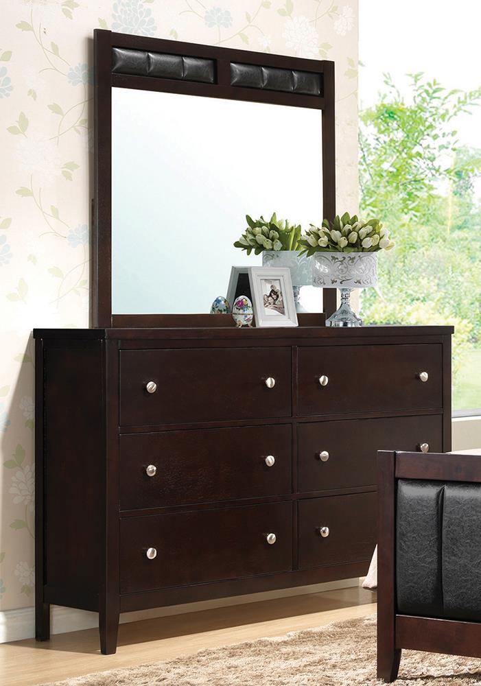 Carlton - Carlton Upholstered Rectangular Mirror Cappuccino