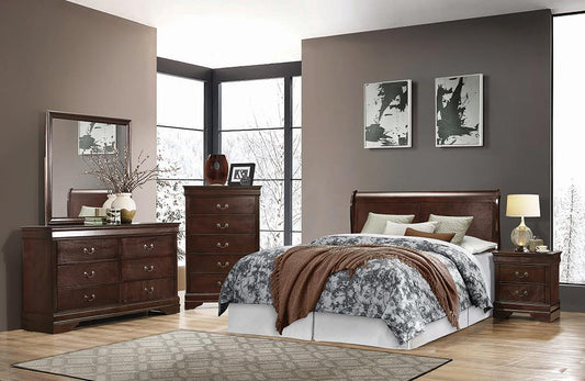 Louis Philippe - Louis Philippe Full Panel Sleigh Bed Cappuccino