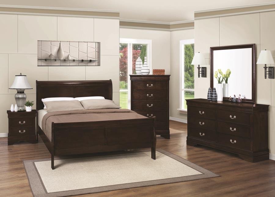 Louis Philippe - Louis Philippe Panel Bedroom Set with High Headboard