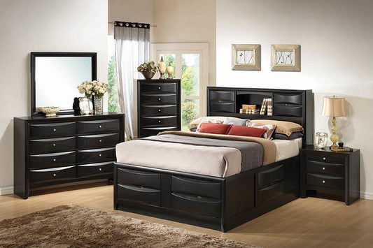 Briana - Briana Eastern King Platform Storage Bed Black