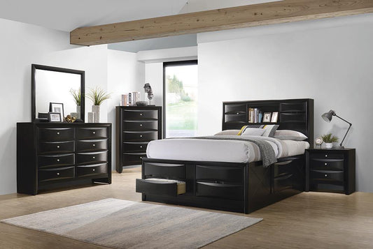 Briana - Briana Storage Bedroom Set with Bookcase Headboard Black