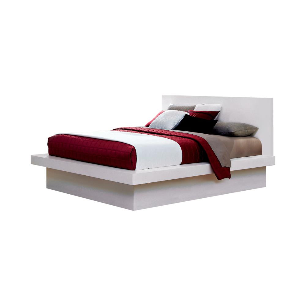 Jessica - Jessica Queen Platform Bed with Rail Seating White