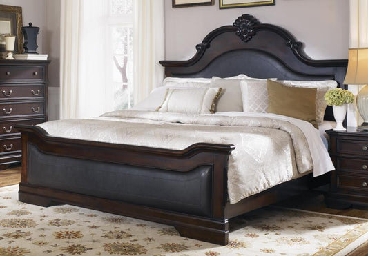 Cambridge - Cambridge Eastern King Panel Bed Cappuccino and Brown