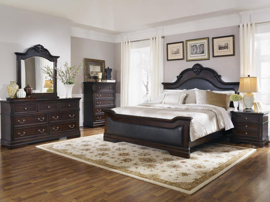 Cambridge - Cambridge Eastern King Panel Bed Cappuccino and Brown