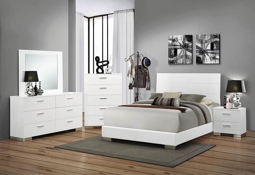 Felicity - Felicity Eastern King Panel Bed Glossy White