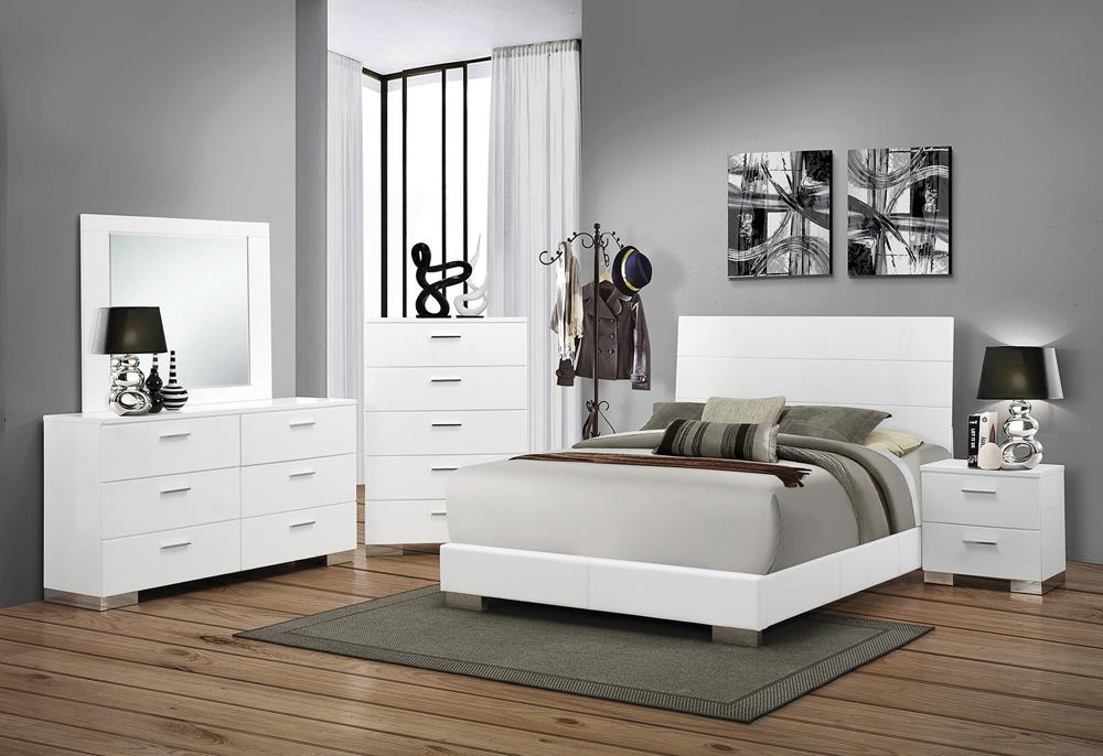 Felicity - Felicity Queen Panel Bed Glossy White