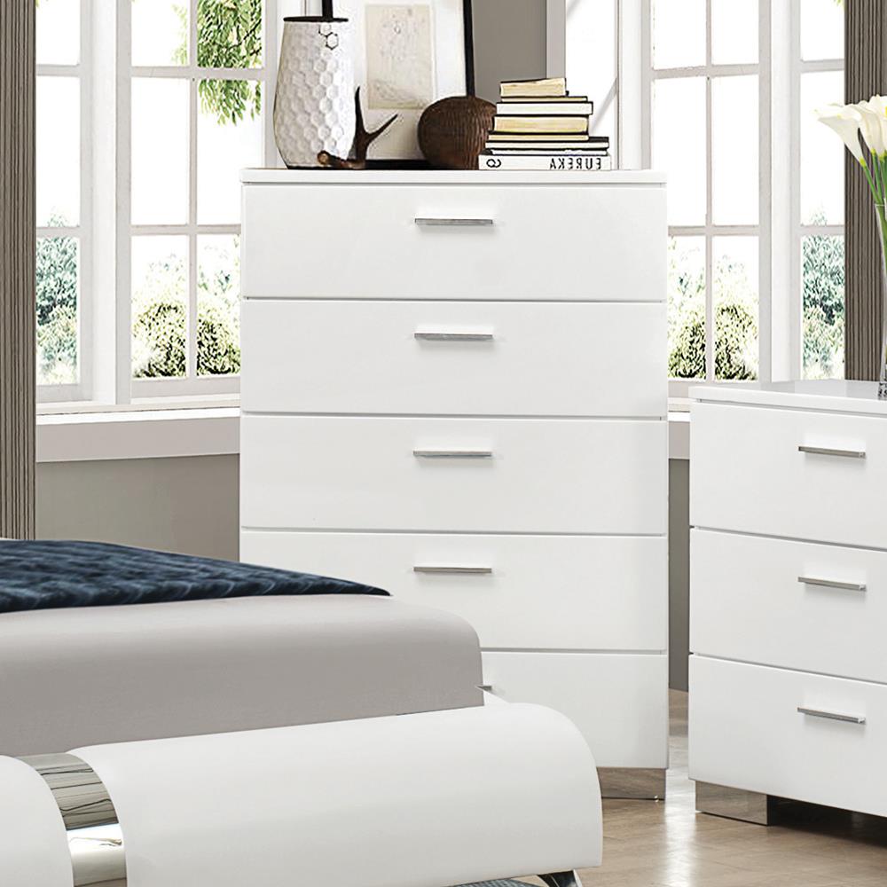 Felicity - Felicity 5-drawer Chest Glossy White