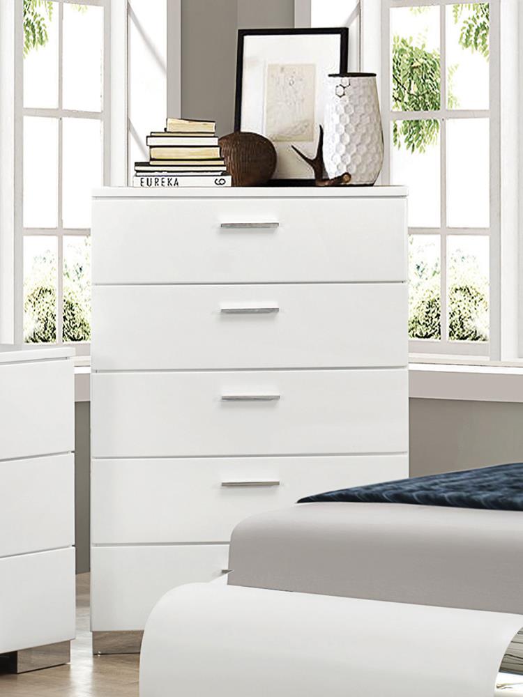 Felicity - Felicity 5-drawer Chest Glossy White
