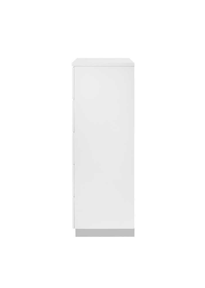 Felicity - Felicity 5-drawer Chest Glossy White