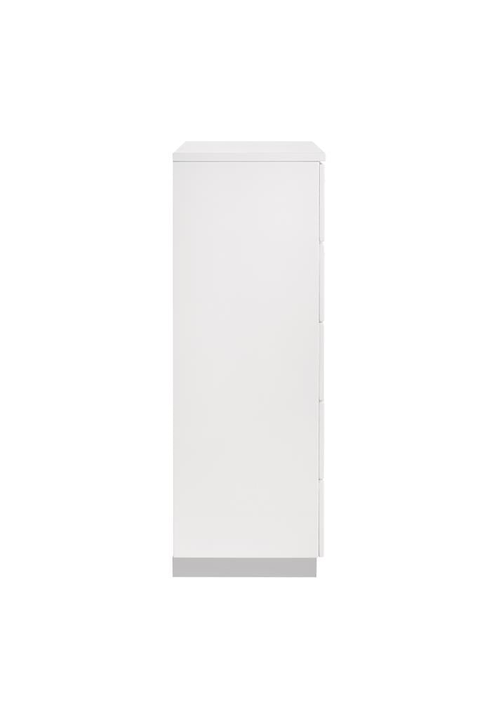Felicity - Felicity 5-drawer Chest Glossy White