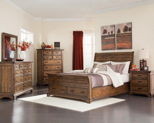 Elk Grove - Elk Grove Eastern King Storage Bed Vintage Bourbon