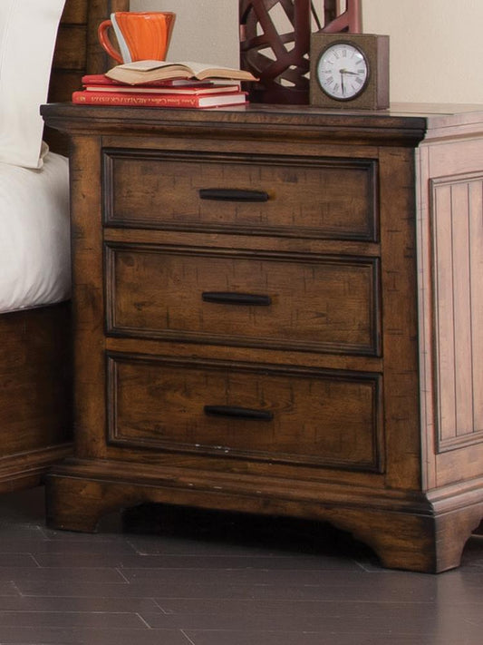 Elk Grove - Elk Grove 3-drawer Nightstand Vintage Bourbon