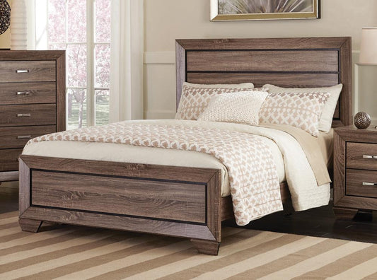 Kauffman - Kauffman Queen Panel Bed Washed Taupe