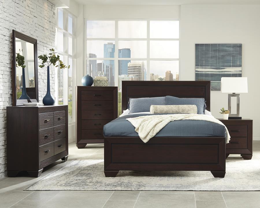 Kauffman - Kauffman Eastern King Panel Bed Dark Cocoa