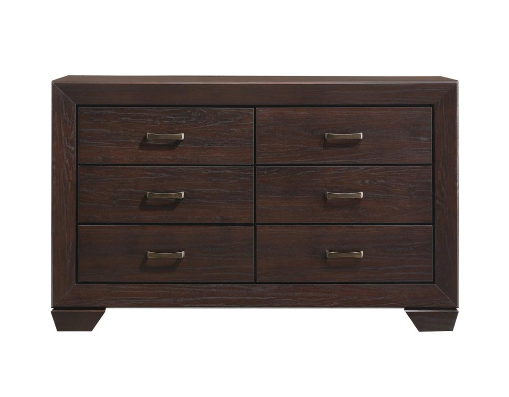 Kauffman - Kauffman 6-drawer Dresser Dark Cocoa