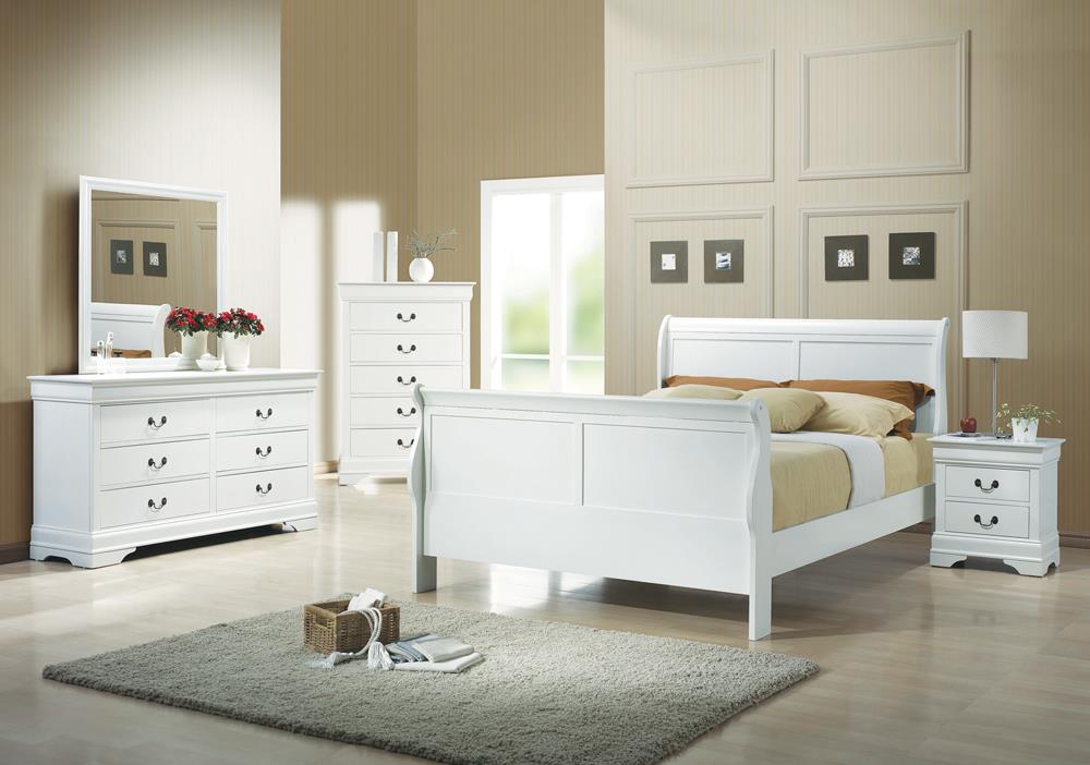 Louis Philippe - Louis Philippe Full Sleigh Panel Bed White