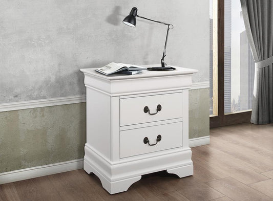 Louis Philippe - Louis Philippe 2-drawer Nightstand White