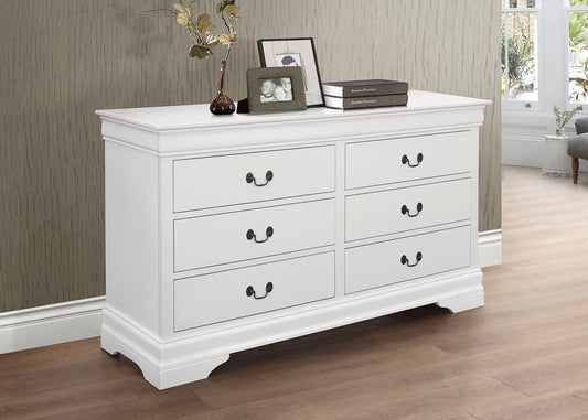 Louis Philippe - Louis Philippe 6-drawer Dresser White