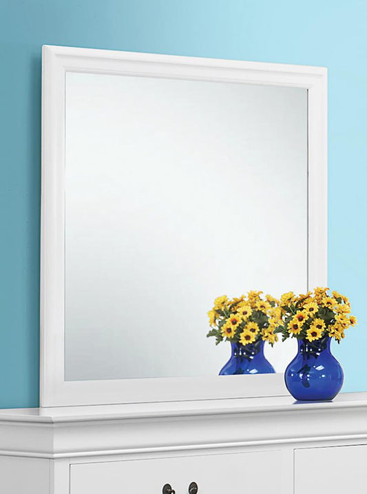 Louis Philippe - Louis Philippe Beveled Edge Square Mirror White