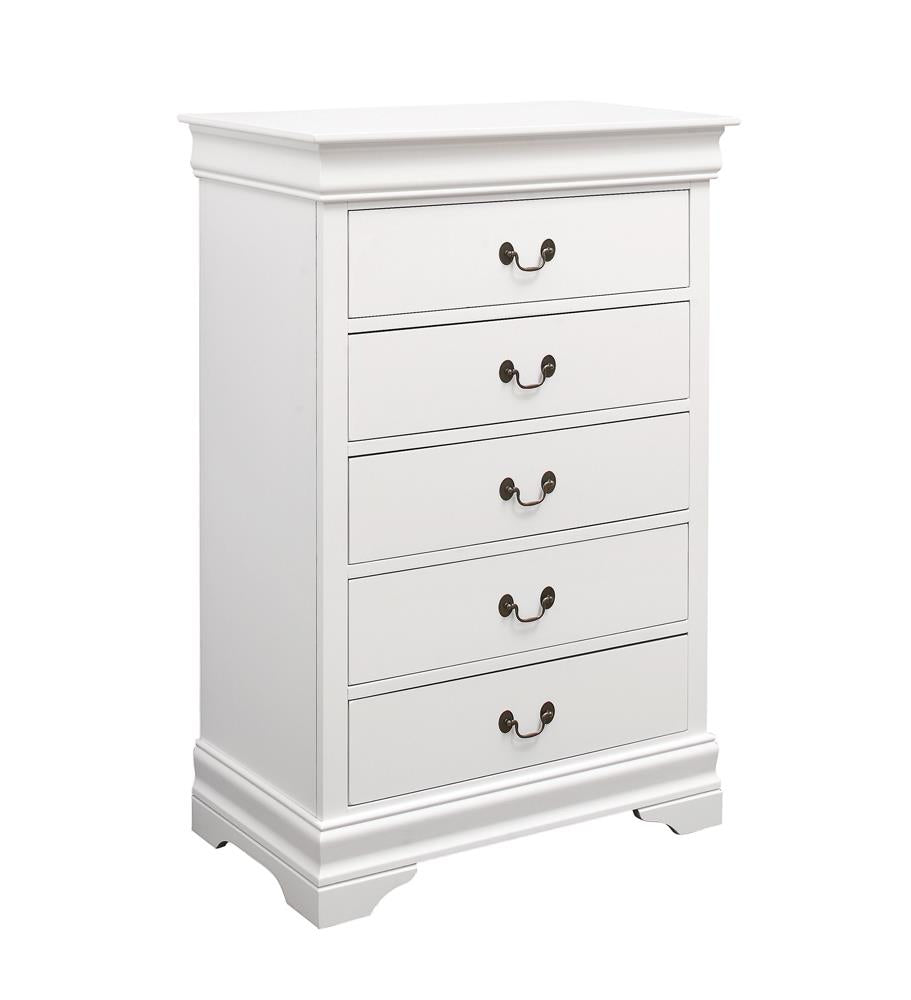 Louis Philippe - Louis Philippe 5-drawer Chest White