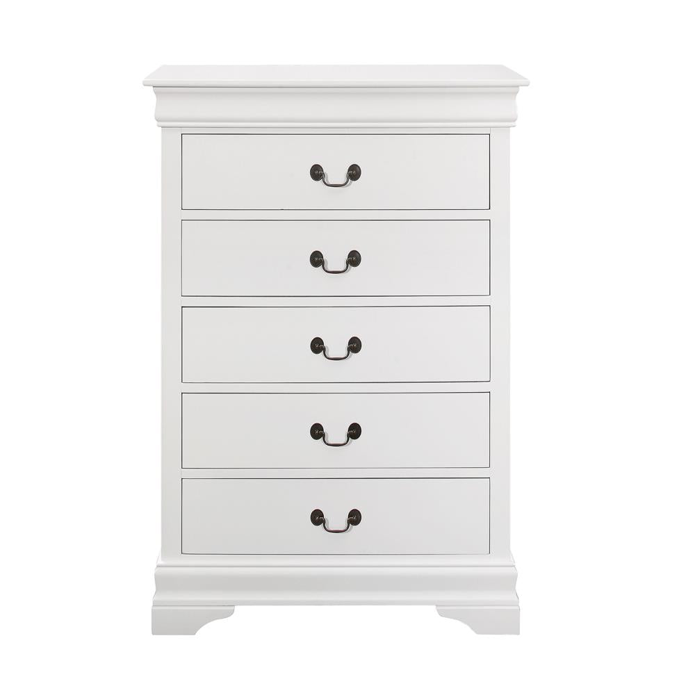 Louis Philippe - Louis Philippe 5-drawer Chest White