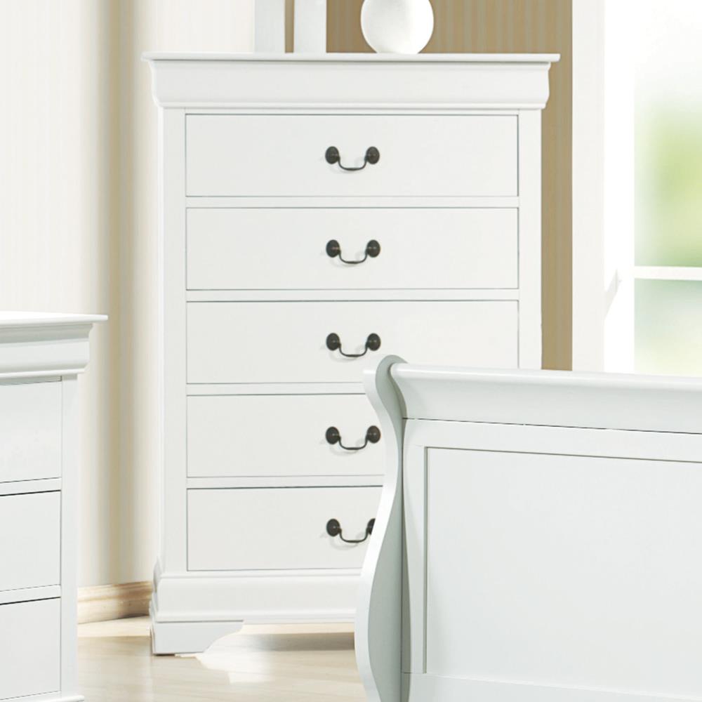 Louis Philippe - Louis Philippe 5-drawer Chest White