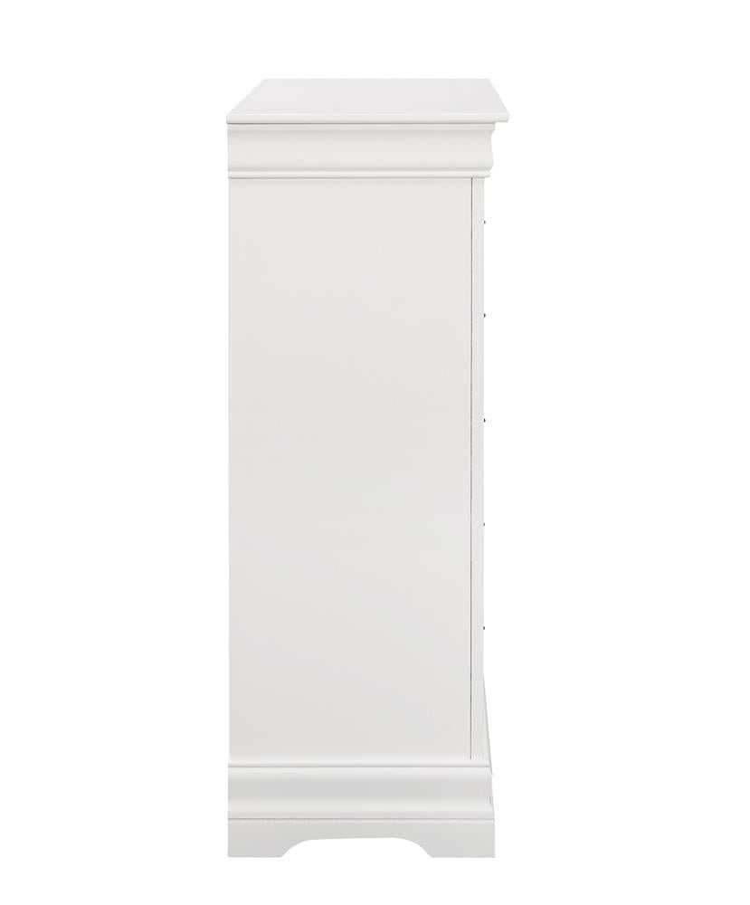 Louis Philippe - Louis Philippe 5-drawer Chest White