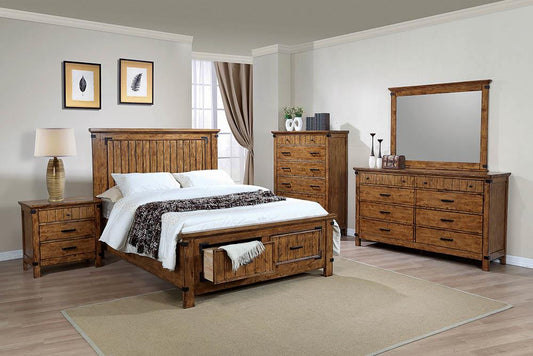 Brenner - Brenner Eastern King Storage Bed Rustic Honey