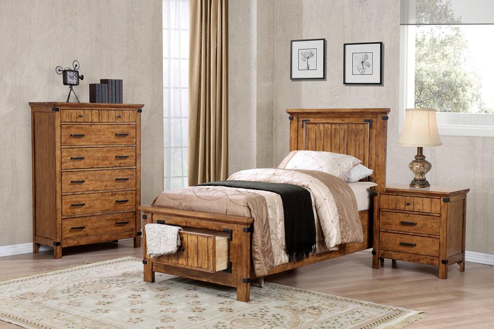 Brenner - Brenner Twin Storage Bed Rustic Honey