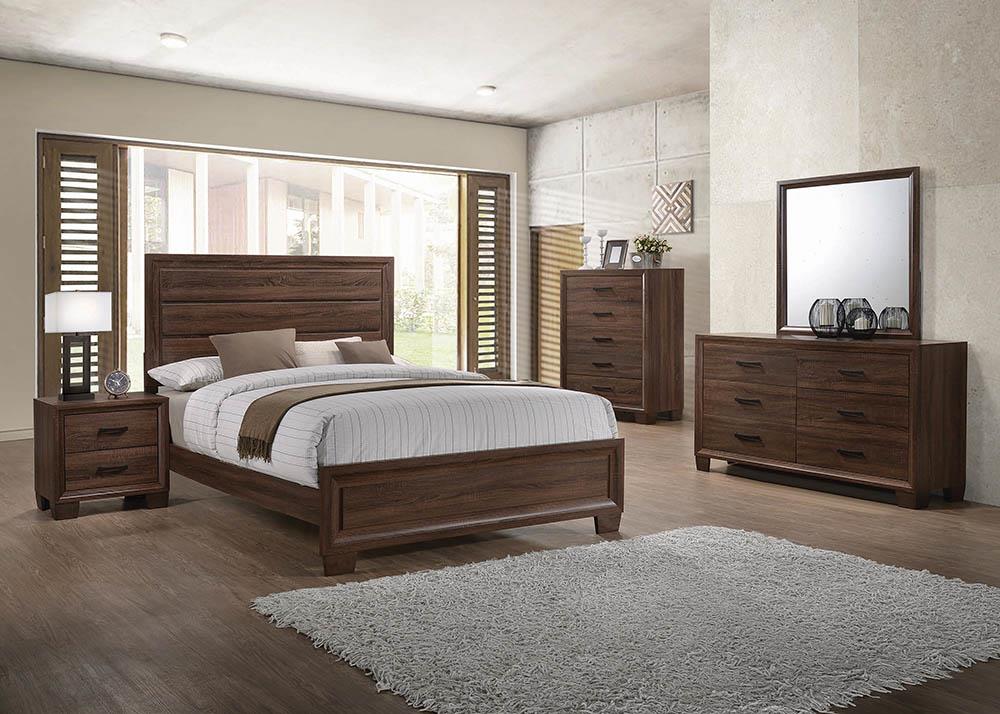 Brandon - Brandon Eastern King Panel Bed Medium Warm Brown