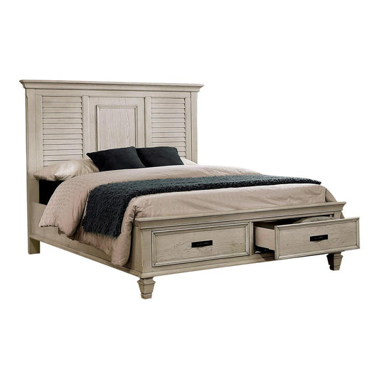 Franco - Franco Eastern King Storage Bed Antique White