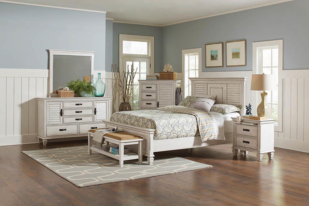 Franco - Franco California King Panel Bed Antique White