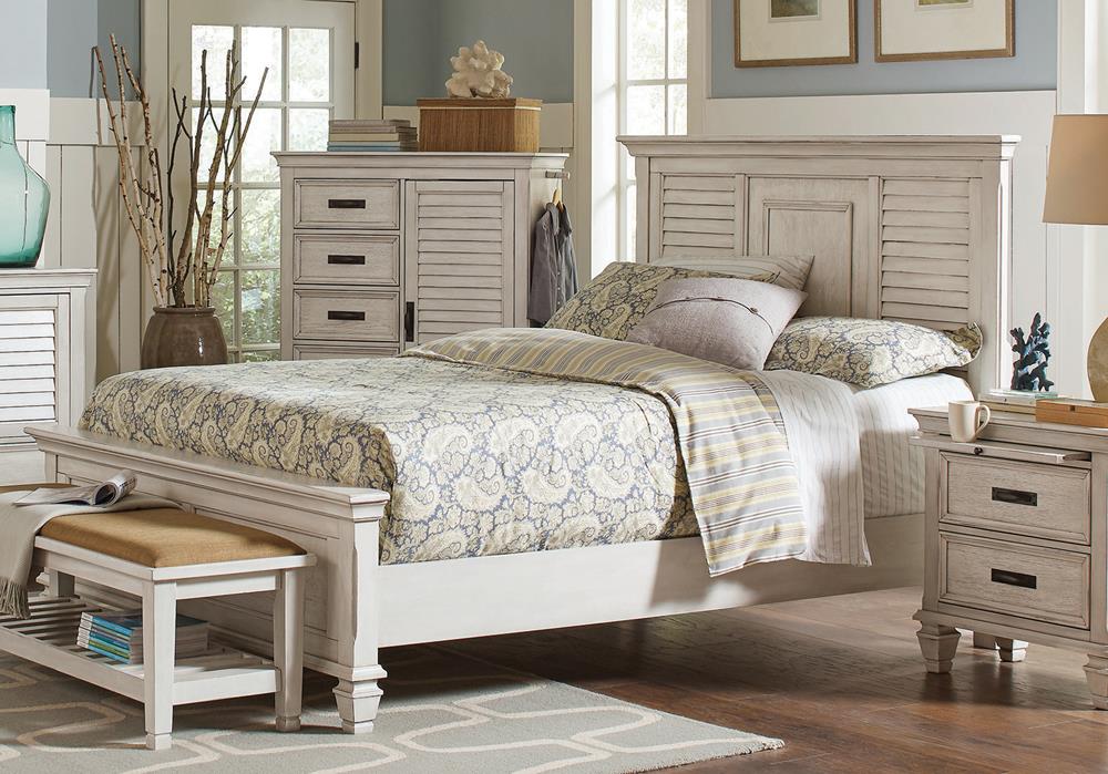 Franco - Franco California King Panel Bed Antique White