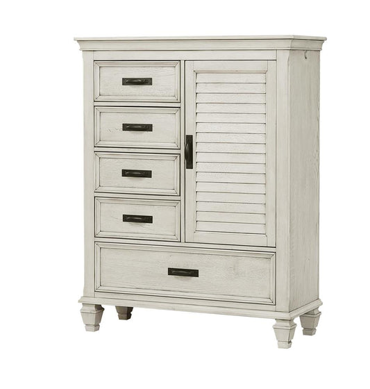 Franco - Franco 5-drawer Door Chest Antique White