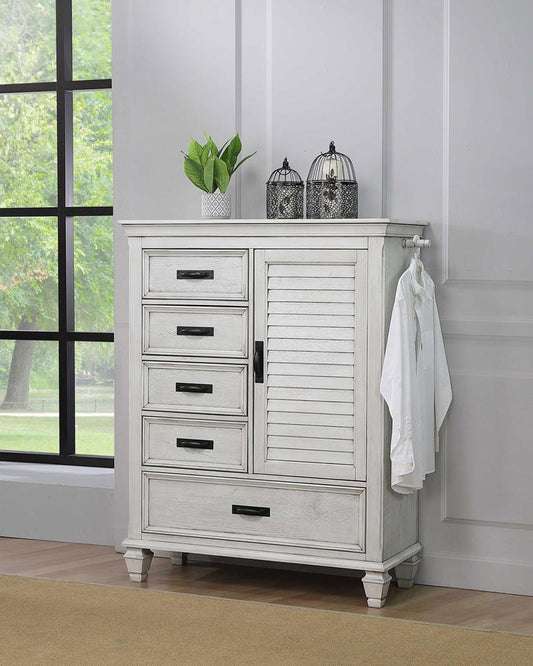 Franco - Franco 5-drawer Door Chest Antique White