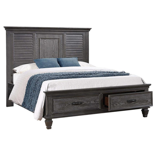 Franco - Franco Eastern King Platform Storage Bed Weathered Sage