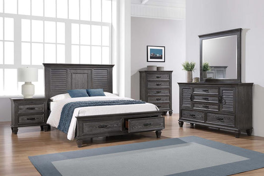 Franco - Franco 5-piece Eastern King Storage Bedroom Set Weathered Sage