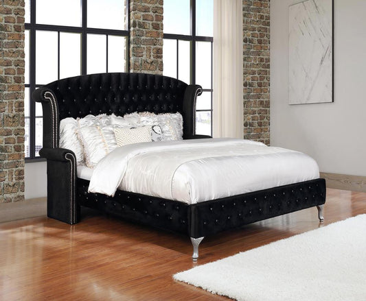 Deanna - Deanna Eastern King Tufted Upholstered Bed Black