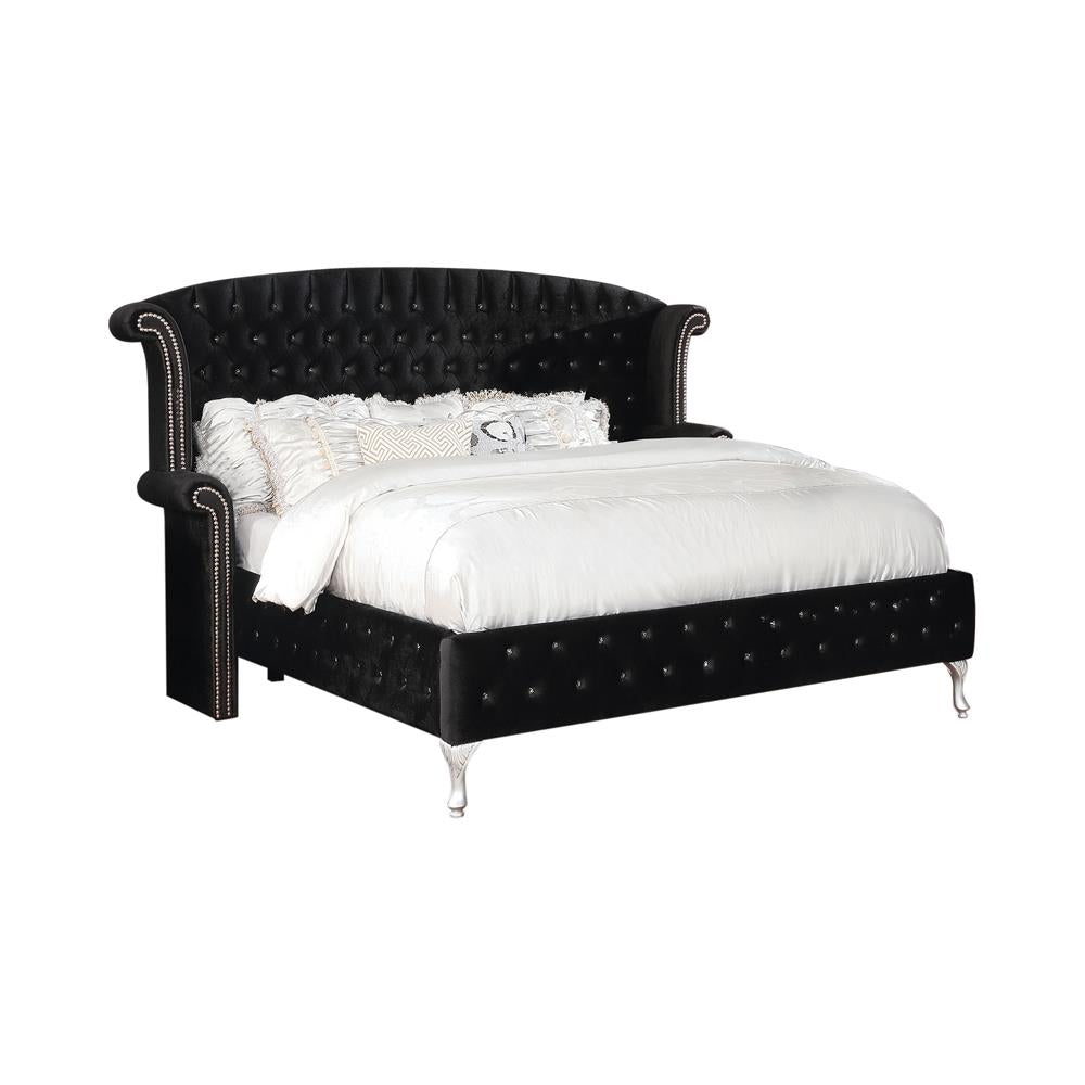 Deanna - Deanna Eastern King Tufted Upholstered Bed Black