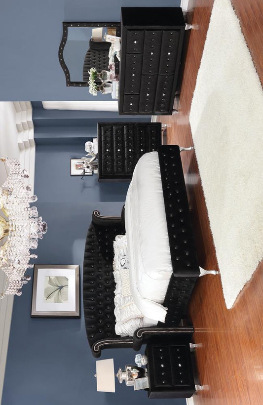Deanna - Deanna 4-piece Eastern King Bedroom Set Black