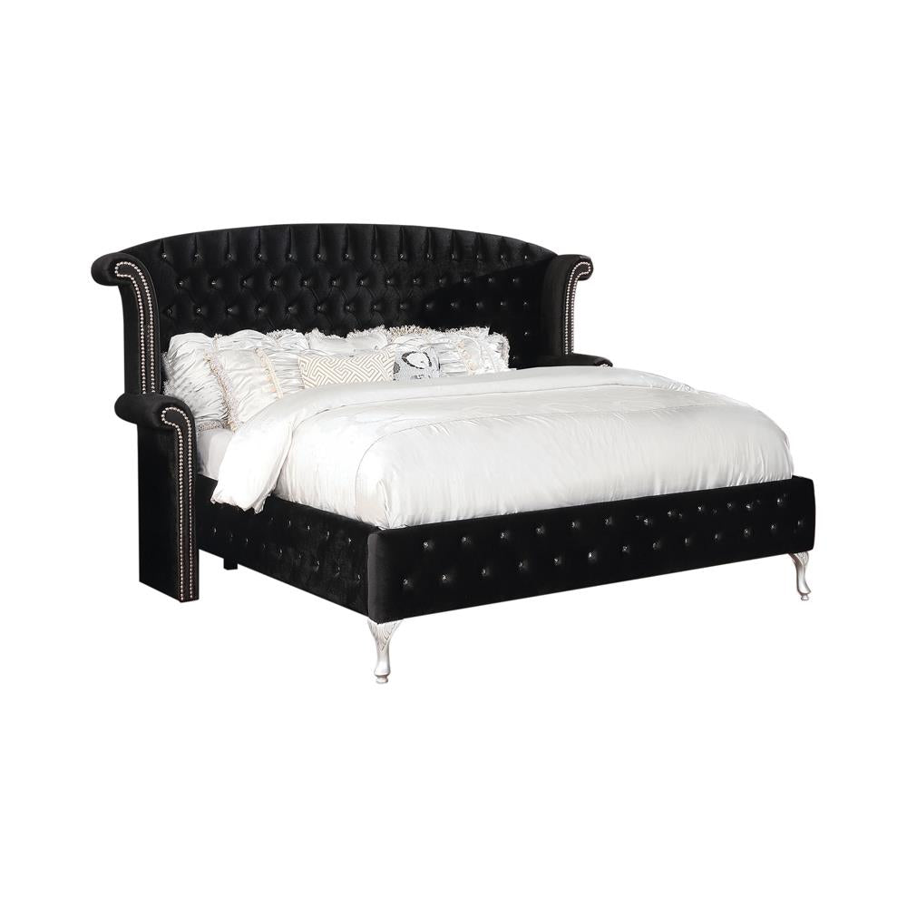 Deanna - Deanna California King Tufted Upholstered Bed Black