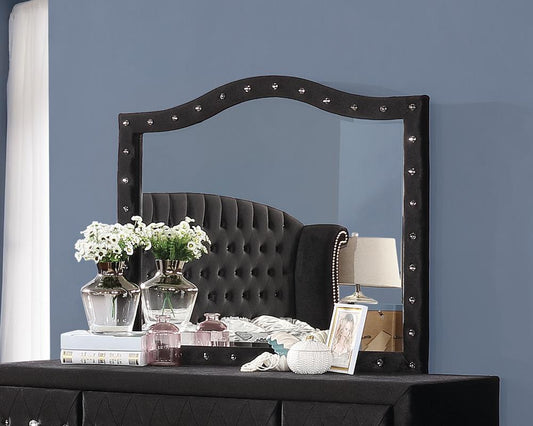 Deanna - Deanna Button Tufted Mirror Black