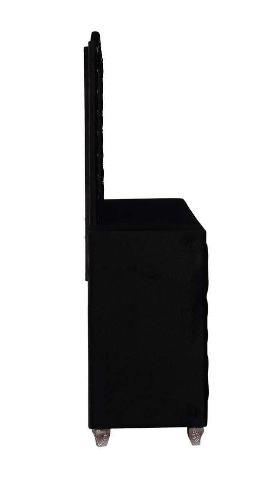 Deanna - Deanna Button Tufted Mirror Black