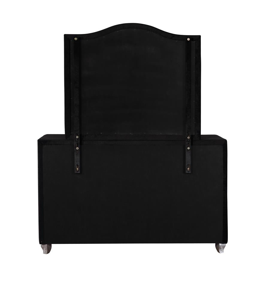 Deanna - Deanna Button Tufted Mirror Black