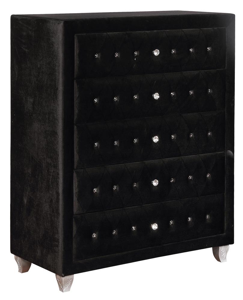 Deanna - Deanna 5-drawer Rectangular Chest Black